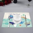thumbnail image 3 of MKHERT Cute Whale in Sea Waves with Quote I Whale Always Love You Placemats Table Mats for Dining Room Kitchen Table Decoration 12x18 inch,Set of 6, 3 of 4