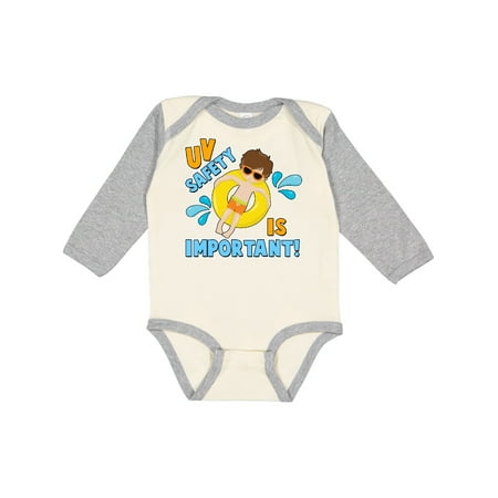 

Inktastic UV Safety is Important with Boy in Inner Tube Gift Baby Boy Long Sleeve Bodysuit