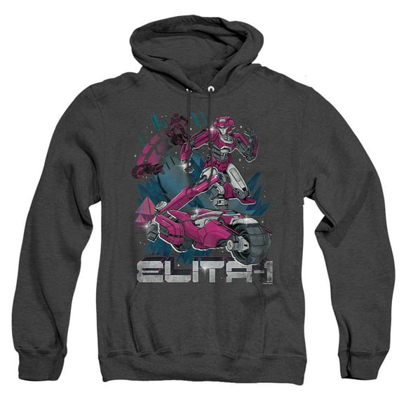 TRANSFORMERS ONE Elita 1 Retro Unisex Adult Pull-Over Heather Hoodie, Black Heather, X-Large