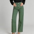 thumbnail image 2 of Ltctricy Wide Leg Jeans for Women Trendy Casual Work Trousers Striped Loose Fit Denim Pants with Pockets, 2 of 7