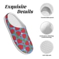 thumbnail image 5 of Lsque Hand Drawn Strawberry Pattern Womens Comfort Cotton on Scuff With Memory Foam and Anti-skid Sole Slipper-35/36, 5 of 7
