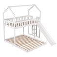 thumbnail image 5 of Harper & Bright Designs Twin Over Full House Bunk Bed with Slide and Ladder Floor Bedframe for Bedroom, White, 5 of 10