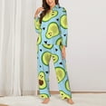 thumbnail image 3 of Bingfone Womens Pajama Sets Avocado And Hearts Print,Long Sleeve Loungewear Pajamas Set-Small, 3 of 9