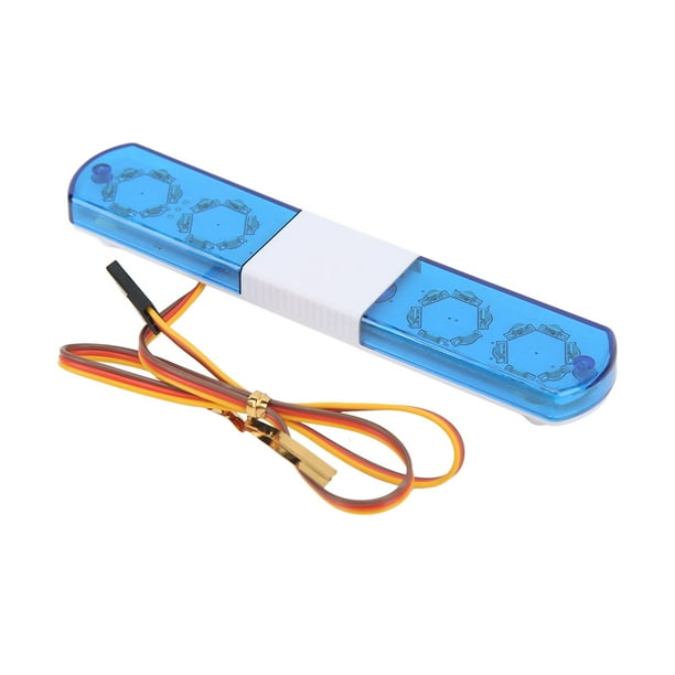 Luz LED de policía RC Diseño de simulación 4 modos Lámpara de flash de policía RC Luz LED alarmante para coches RC 1/8 1/10 Azul YUNYI BRAND Deportes