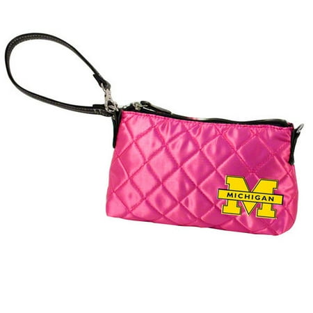 NCAA - Michigan Wolverines Pink Quilted Wristlet