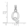 thumbnail image 3 of Diamond2Deal 14K White Gold Block Letter Q Initial Pendant for Women, 3 of 6