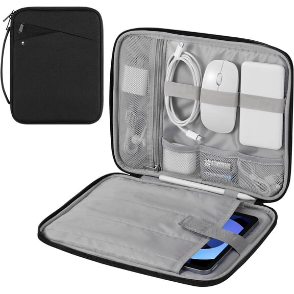 9-11 Inch Tablet Sleeve Carrying Case with Handle, Padded Protective Travel Bag for New 11-inch iPad Air 4 2026/Pro M5/ A16, 10th/Air 5/4th 10.9, i-Pad 9/8th 10.2,Tab S9/S8 11, Black