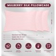 thumbnail image 5 of THXSILK Silk Pillowcase, 19 Momme Mulberry Silk Grade 6A+, Silk Pillow Cases with Hidden Zipper, Queen Size 20"x30", 1pcs, Pink Stripe, 5 of 5