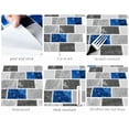 thumbnail image 2 of DEWOO 10-Sheet Blue Peel and Stick Subway Tile Backsplash Self Adhesive Brick Stickers for Kitchen Bathroom Wall (12"×12"), 2 of 12