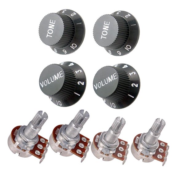1/set Guitar Volume 18mm Slipt Shaft 500K Potentiometers & Rotary Knob