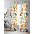thumbnail image 4 of Tiger Lion Sheer Curtains 84 inches Long, Bird Cow Elephant Cartoon Animal Modern Light Filtering Sheer Window Curtains Rod Pocket Voile Drapes for Bedroom Living Room, 52"W x 84"L 2 Panels, 4 of 7