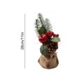 thumbnail image 2 of Mini Artificial Tabletop Christmas Plant Ornament, Compact Holiday Centerpiece Decor, Tiny Faux Greenery Display for Mantel Shelf Coffee Table Indoor Winter Xmas Home Furnishing, 2 of 4