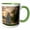 Green/White, variant on 3drose, Minnesota, Walker, Sunrise Over Leech Lake and Walker Bay Lighthouse., 11oz Mug