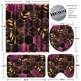 thumbnail image 6 of 4 Pcs Bathroom Shower Curtain Set,Bathroom Sets with Rugs(Bath Mat,U Shape and Toilet Lid Cover Mat) and 12 Hooks,Sky Blue Honeycomb Marble, 6 of 6