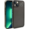 thumbnail image 1 of Case for iPhone 14 (6.1 inch), TPU Shockproof Phone Cover for iPhone 14 Camera Protection Cover for Women Girls, Black Heart, 1 of 14