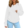 thumbnail image 2 of KHONTS Pet Pouch Hoodies for Women Front Closure Pocket Sweatshirts Oversized Snack Pouch Hoodies White XL, 2 of 7