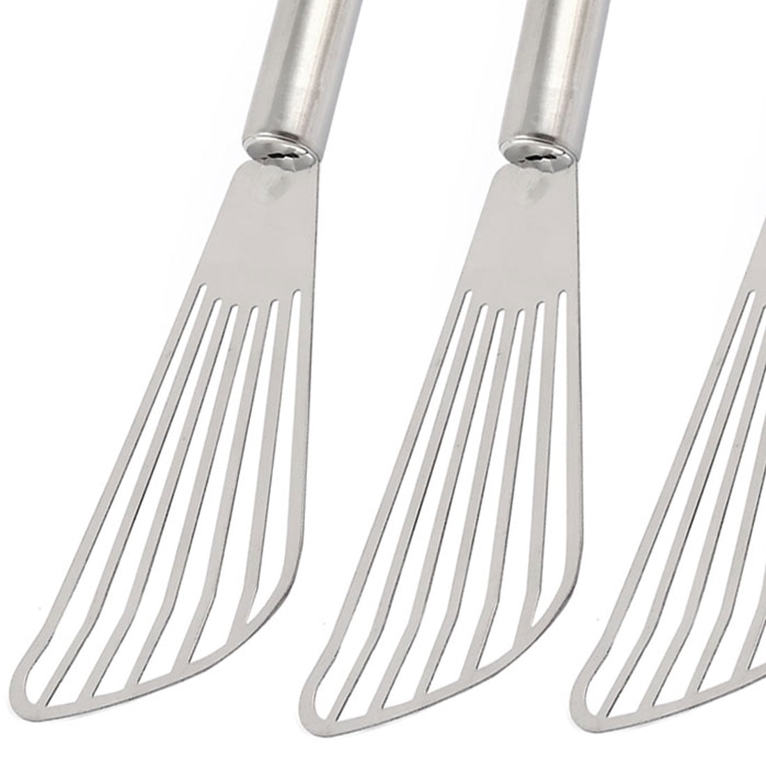 Unique Bargains Stainless Steel Slotted Spatula Barbecue Cooking Shovel, 4Pcs