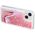 thumbnail image 4 of Case for iPhone 16 Pro Max Case Cute Pink Glitter Luxury Sparkle Liquid for Girls Women Quicksand Clear Soft TPU Protective Phone Case for iPhone 16 Pro Max 6.9" Pink High Heel, 4 of 10