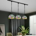 thumbnail image 4 of Kiven H-Type Track Lighting, 1-Light Tiffany Halo Track Pendant Light with Glassl Lampshade, Track Light Pedant for Bedroom Kitchen Island Home Cafe,Cord length 39.4", 4 of 7