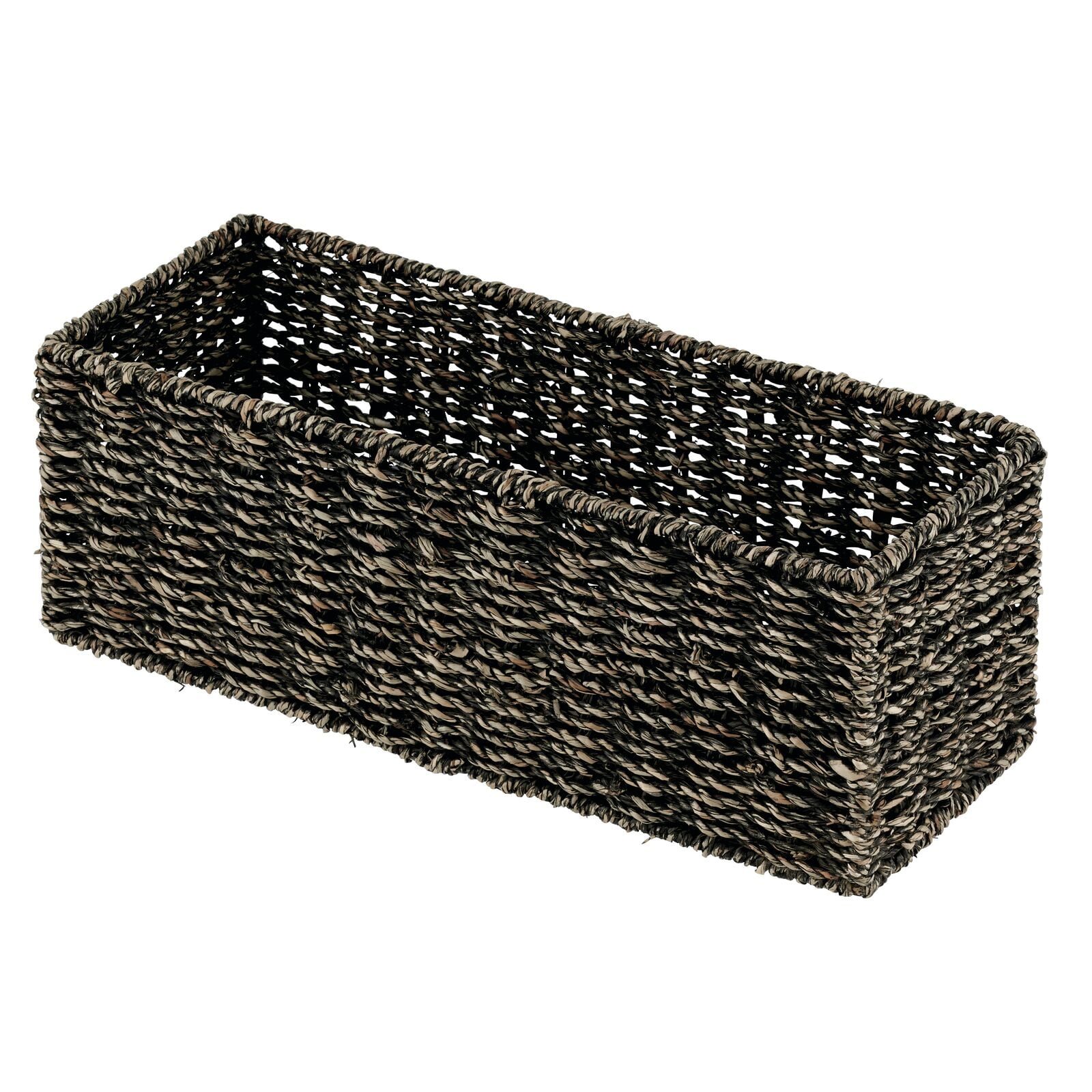Gray mDesign Natural Woven Water Hyacinth Bathroom Toliet Roll Holder Storage Organizer Basket Bin; Use in Bathroom Holds 3 Rolls of Toilet Paper Toilet Tanks