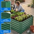 thumbnail image 2 of Dextrus 6x3x3ft Galvanized Raised Garden Bed Kit with Support Rod & Gloves, Outdoor Patio Planter for Vegetables Flowers Plants, Green, 2 of 6