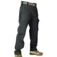 thumbnail image 3 of Handshe Men's Solid Color Fleece-Lined Tactical Work Pants Multi-Functional Outdoor Training Hiking Pants,Plus Size, 3 of 4