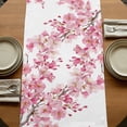 thumbnail image 5 of Table Runners 72 Inches Long Dress Scarves, Spring Peach Flowers Farmhouse Kitchen/Dining Table Runner, Coffee Tablerunners, Pink Botanical Floral Leaves Branch 18x72 Inch, 5 of 9