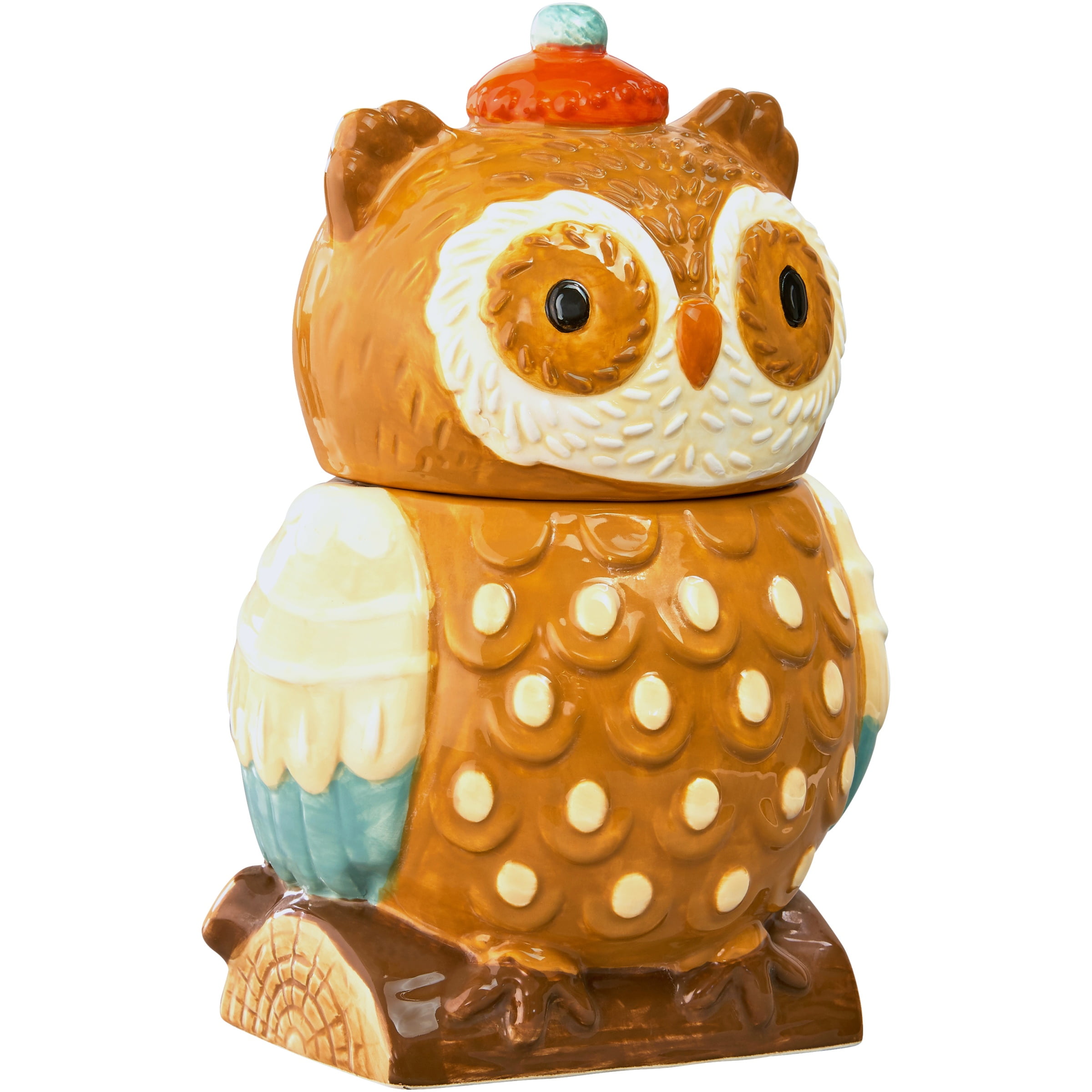Next Blue Yellow Owl Treat Jar Storage Cookie Biscuit Folkloric Animal 