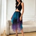 thumbnail image 5 of FRSASU Contrast Color Women's Tulle Skirts High Low Layered Puffy Fairy Skirt Midi Length Irregular Party Tulle Skirt Blue, 5 of 5