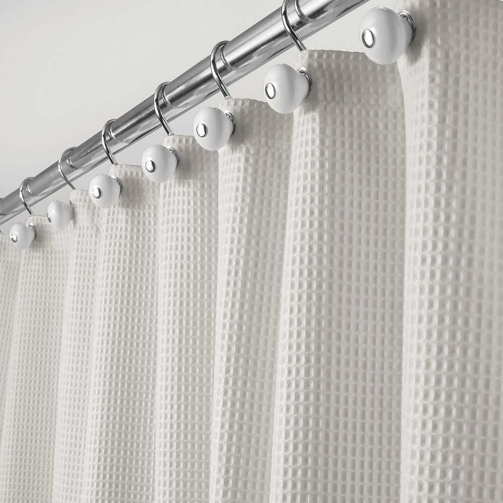Hotel Details about   mDesign Extra Wide Premium 100% Cotton Waffle Weave Fabric Shower Curtain 