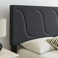 thumbnail image 4 of Boyd Sleep Aberdeen Linen Upholstered Twin Platform Bed Frame, Black Charcoal, 4 of 7