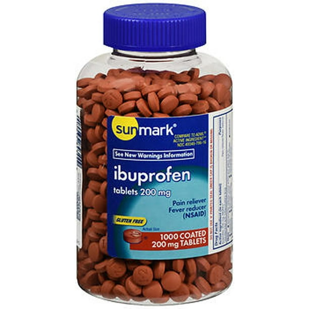 Sunmark Ibuprofen Coated Tablets, 200 mg, 1000 Count