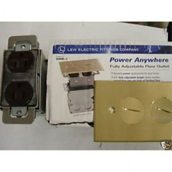 Swb-2 LEW Electric Complete Floor Box Brass Cover Plate