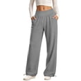 thumbnail image 2 of Zulora Women's High Waist Wide Leg Pants Drawstring Hem Casual Jogger Trousers with Pockets Loose Fit for Daily Workout, 2 of 9