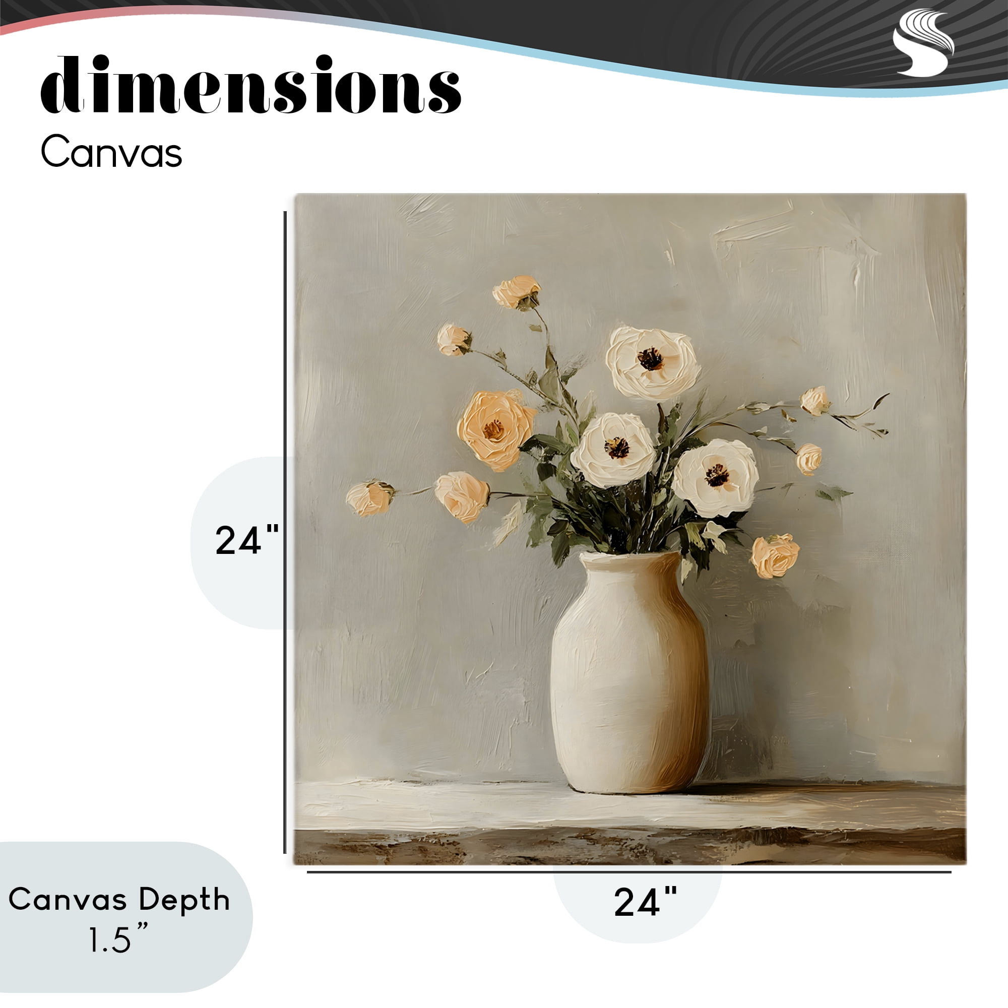 Stupell Industries Simple Floral Vase in Pastels Canvas Wall Art, design by Creative Studio