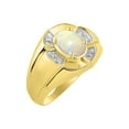 thumbnail image 4 of RYLOS 14K Yellow Gold Ring 8X6MM Oval Gemstone & Diamond Unisex Rings Opal October Birthstone Ring Size 12, 4 of 6