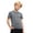 Grey, variant on Boys Girls Stretchy Crew Neck T‑Shirt, Elastic Fabric Short Sleeve Athletic Top For Kids Sport