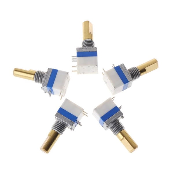 Potenciómetro de repuesto del interruptor de volumen de la perilla de alimentación de Walkie Talkie de 5 piezas para la radio Baofeng UV-5R UV-5RA UV-5RE UV-82 BF-888S Kearding TX0641-00