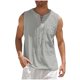 thumbnail image 2 of Camiseta sin mangas con cuello en V para hombre, color liso, moderna, holgada, informal, con cordón y bolsillo, sin mangas, de poliéster, 2 of 6