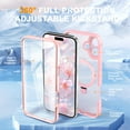 thumbnail image 6 of Allytechgroup iPhone 16 Case Magsafe, Mangetic Back Cover Wireless Charging Support Kickstand Ring Holder Anti-Scratch Phone Case for Apple iPhone 16, Pink, 6 of 6