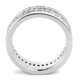 thumbnail image 3 of Luxe Jewelry Designs Women's High Polished Stainless Steel Wedding Ring with Cubic Zirconia - Size 7, 3 of 4