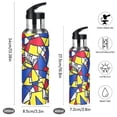 thumbnail image 2 of Yayeee 20oz Insulated Water Bottle Double Wall Stainless Steel with Flip Straw Lid, Art Triangles, 2 of 7