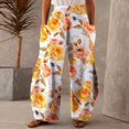 thumbnail image 2 of Pantalones anchos cómodos de cintura media elásticos con bolsillos de impresión informal para mujer Fridja alkflakhf34899, 2 of 8