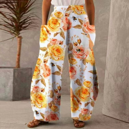 

Tawop Snow Pants Kids Women Casual Printing Pockets Elastic Mid-Waist Comfortable Wide-Legged Pants Pj Pants Christmas Pajamas Pants For Women