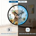 thumbnail image 5 of Voice Activated Clock with Glow Light 12 Inch Large Silent Wall Clock Battery Operated for Home Decor Sunflowers and Highland Cow, 5 of 8