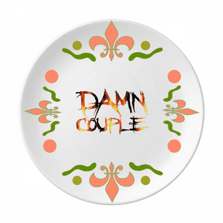 

Quote Couple Art Deco Fashion Flower Ceramics Plate Tableware Dinner Dish