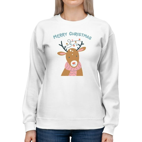 Merry Christmas By The Raindeer Sweatshirt Women -GoatDeals Designs, Female Large