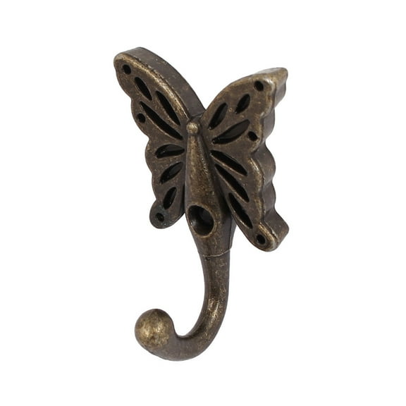 Uxcell 2.28" Length Metal Butterfly Shape Wall Mount Towel Hooks, 1 Pack