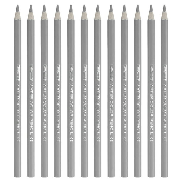 Lápiz de acuarela Uxcell para mezclar, colorear, dibujar bocetos, pintar, 12 piezas, plata