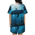 thumbnail image 6 of Fuzoiu Ocean Dolphin Fish School Print Women's Short-Sleeved Pajama Set,Lounge Sleepwear Set,Womens Pajama Sets 2 Piece,Button-Up Top and Shorts with Pockets-3X-Large, 6 of 7